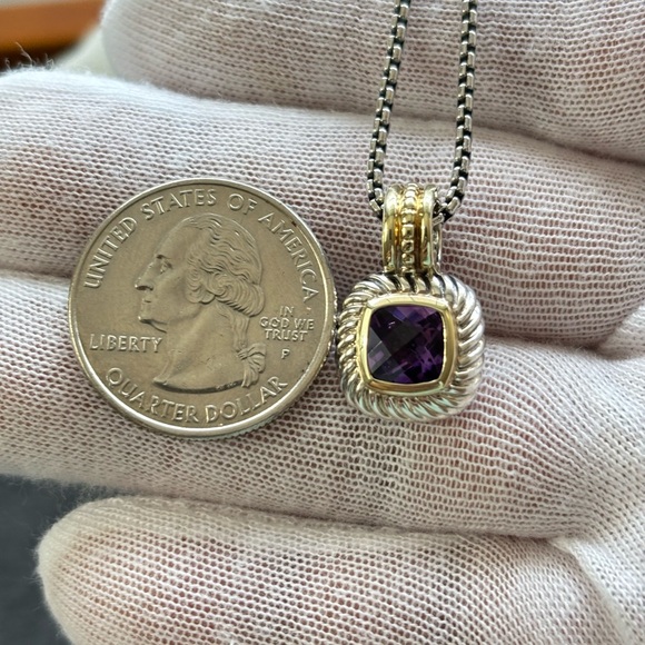 David Yurman Petite Albion Pendant Necklace with Amethyst 17" - Picture 5 of 9